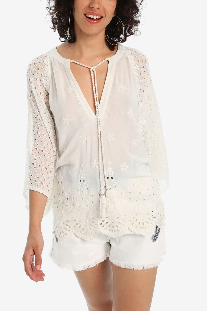 Kimono sleeve Japanese blouse | Desigual