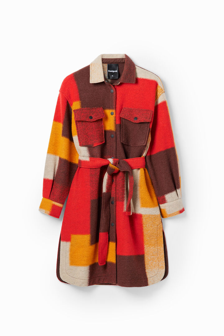 Abrigo sobrecamisa cuadros | Desigual