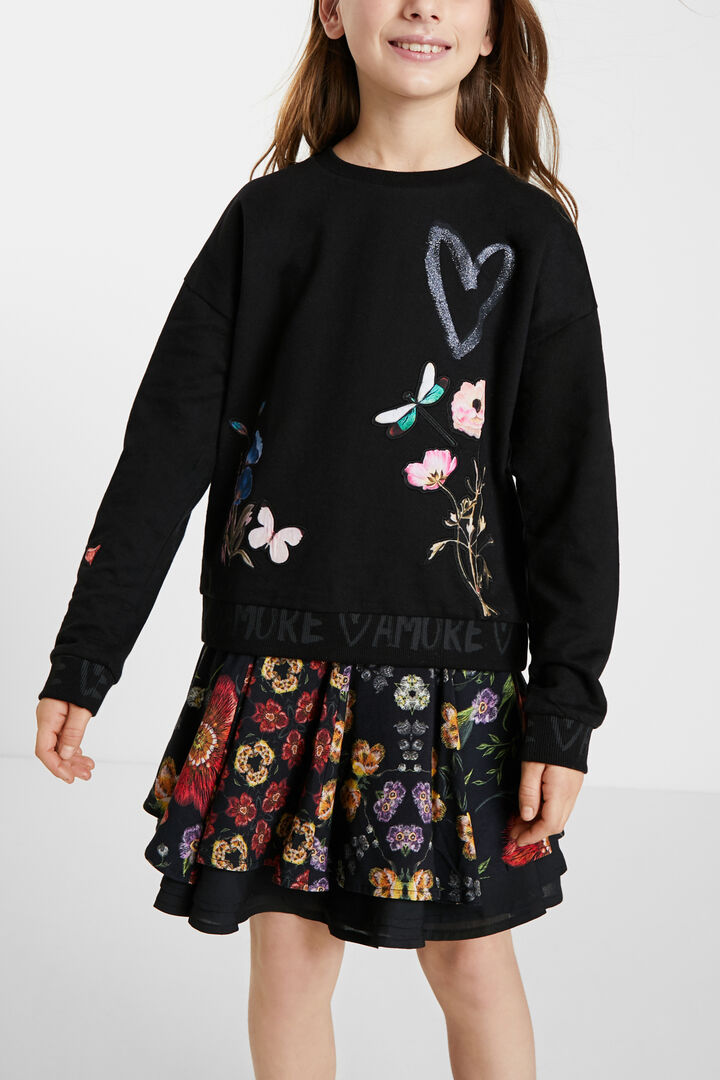 Plush sweatshirt flowers | Desigual