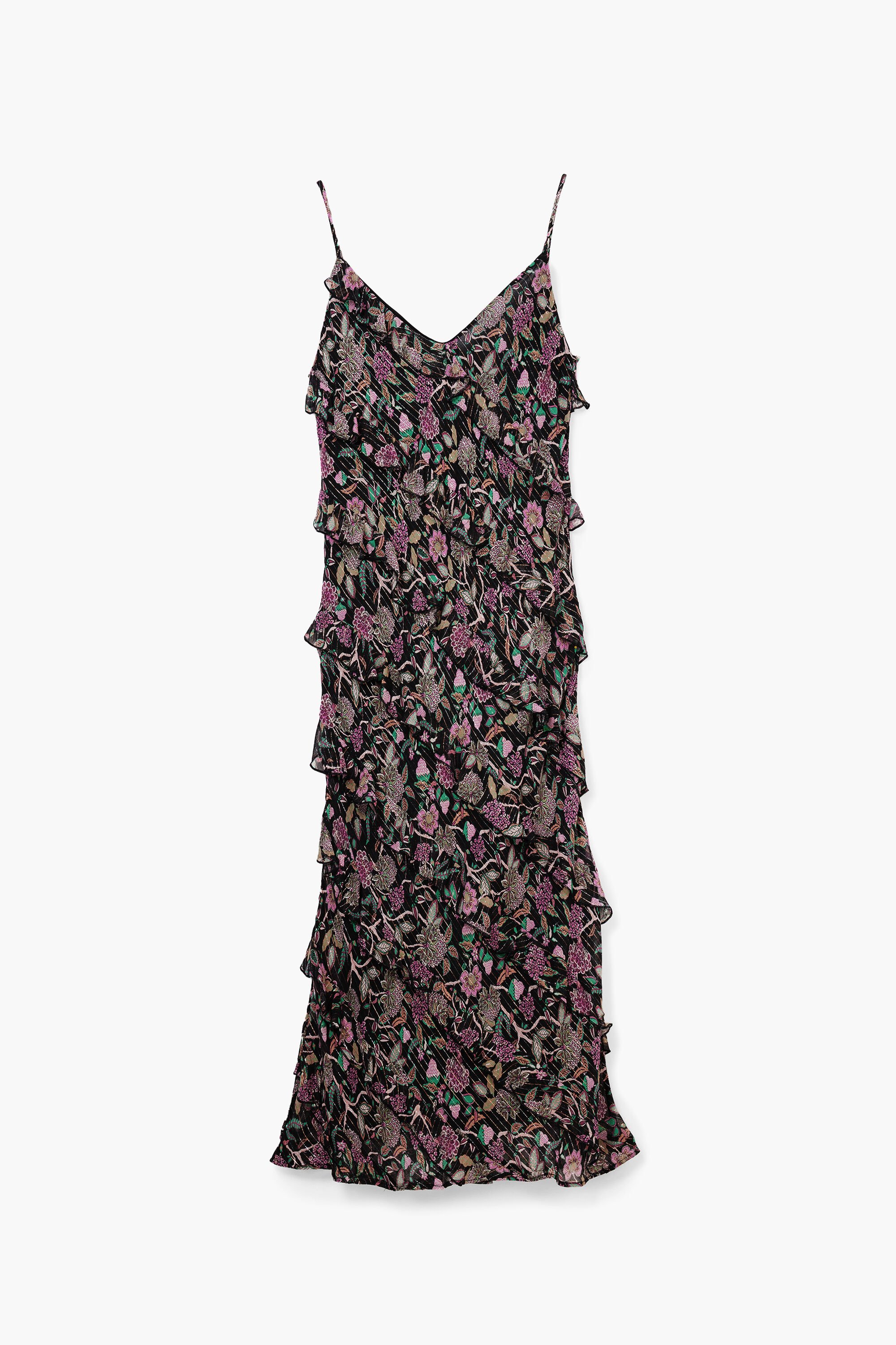 Desigual, Midikleid mit Rüschen, Polyester, Schwarz, S