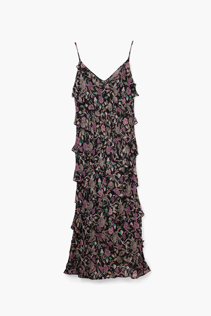 Midi dress with ruffles