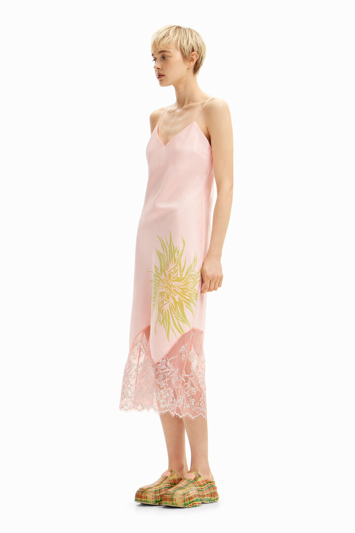 Robe à bretelles en satin au design tribal Collina Strada | Desigual