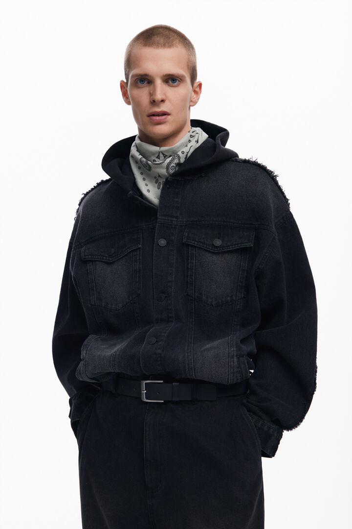 Combined denim jacket