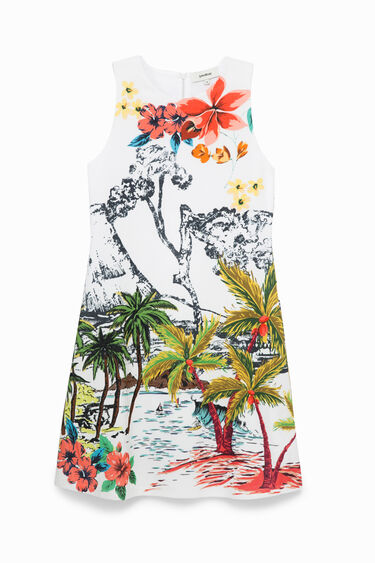 Shor Dress Hawaiian Landscape Desigual Com
