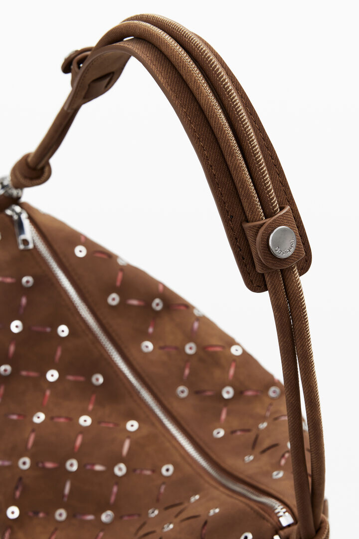Bolsa média com efeito de pele perfurada | Desigual