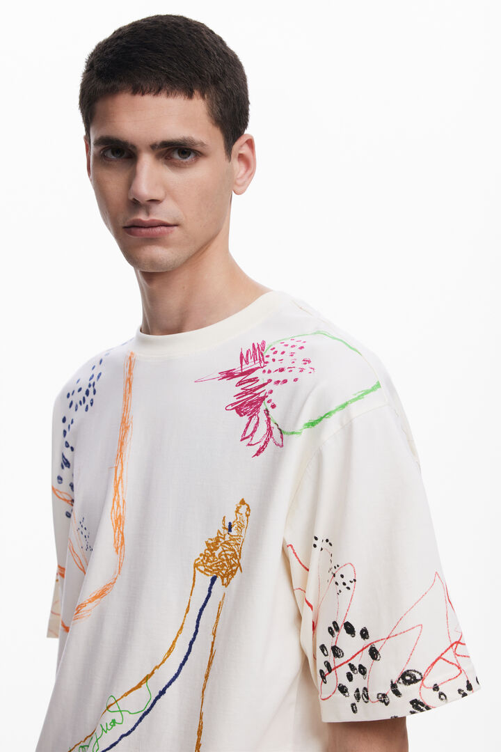 Short-sleeve T-shirt with strokes | Desigual