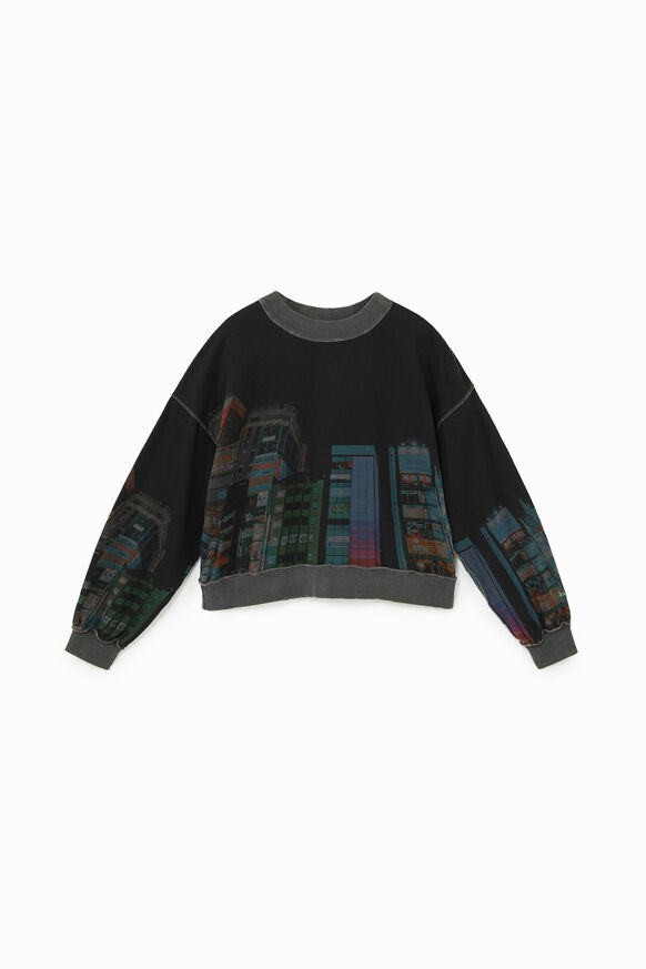 Short printed sweatshirt | Desigual
