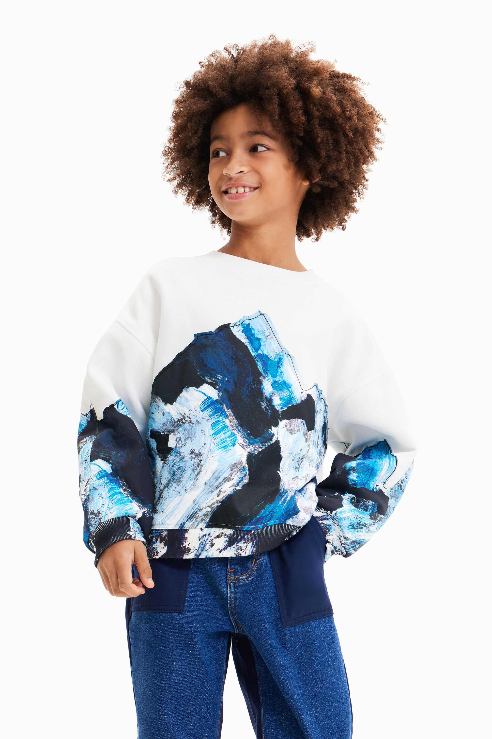 Desigual Felpa con paesaggio oversize