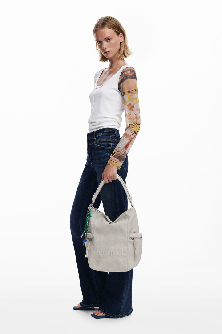 Large logo faux leather backpack | Desigual