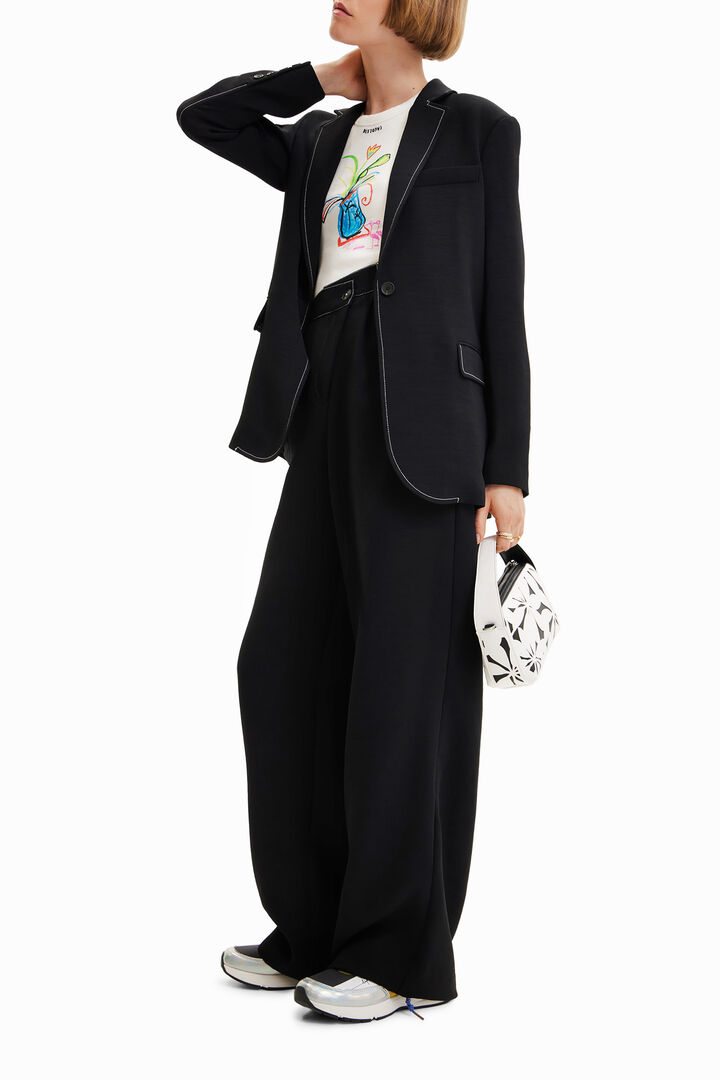Long blazer with stitching | Desigual