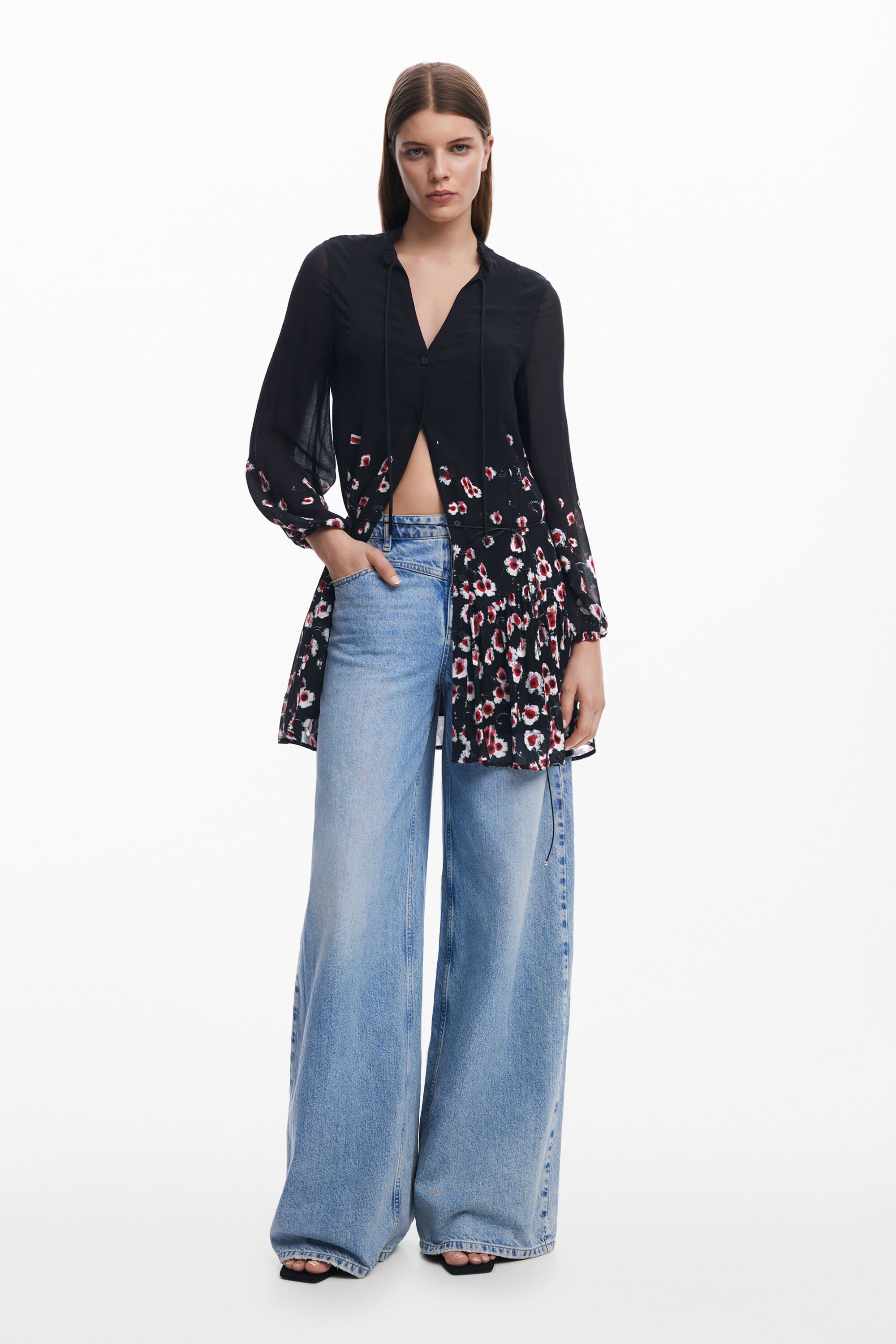 デシグアル Desigual テクスチャー ミニワンピース （オレンジ