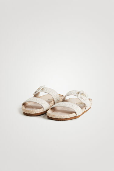 Flache Sandale aus Häkelstoff | Desigual