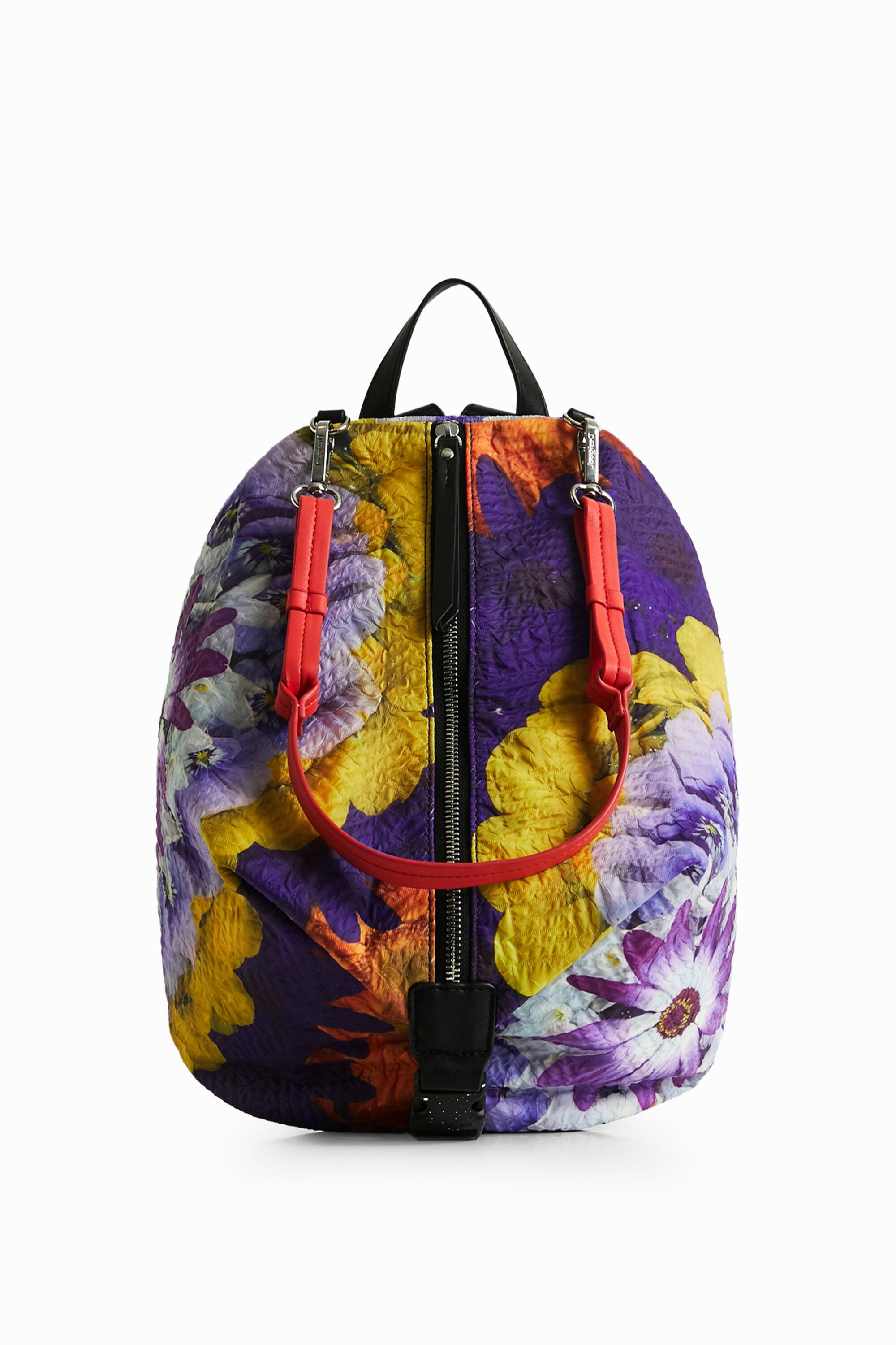 Mochila pequeña multiposición floral - YELLOW - U