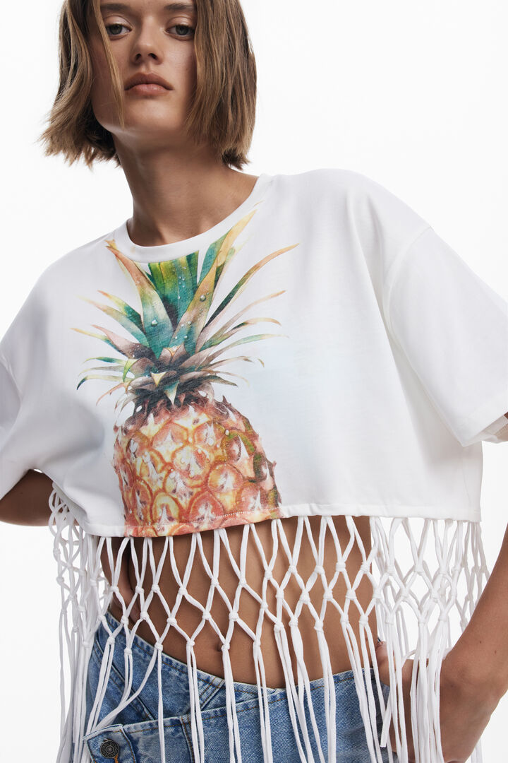 Pineapple cropped T-shirt | Desigual
