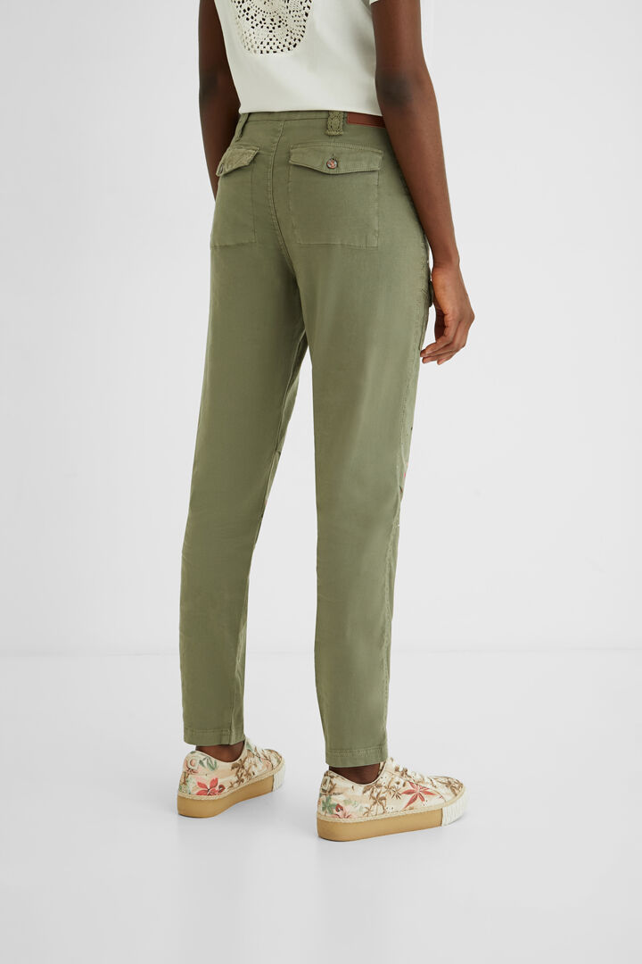 Comfort fit trousers paint stains | Desigual