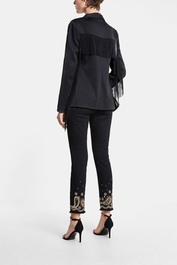 Fringed jacquard blazer | Desigual