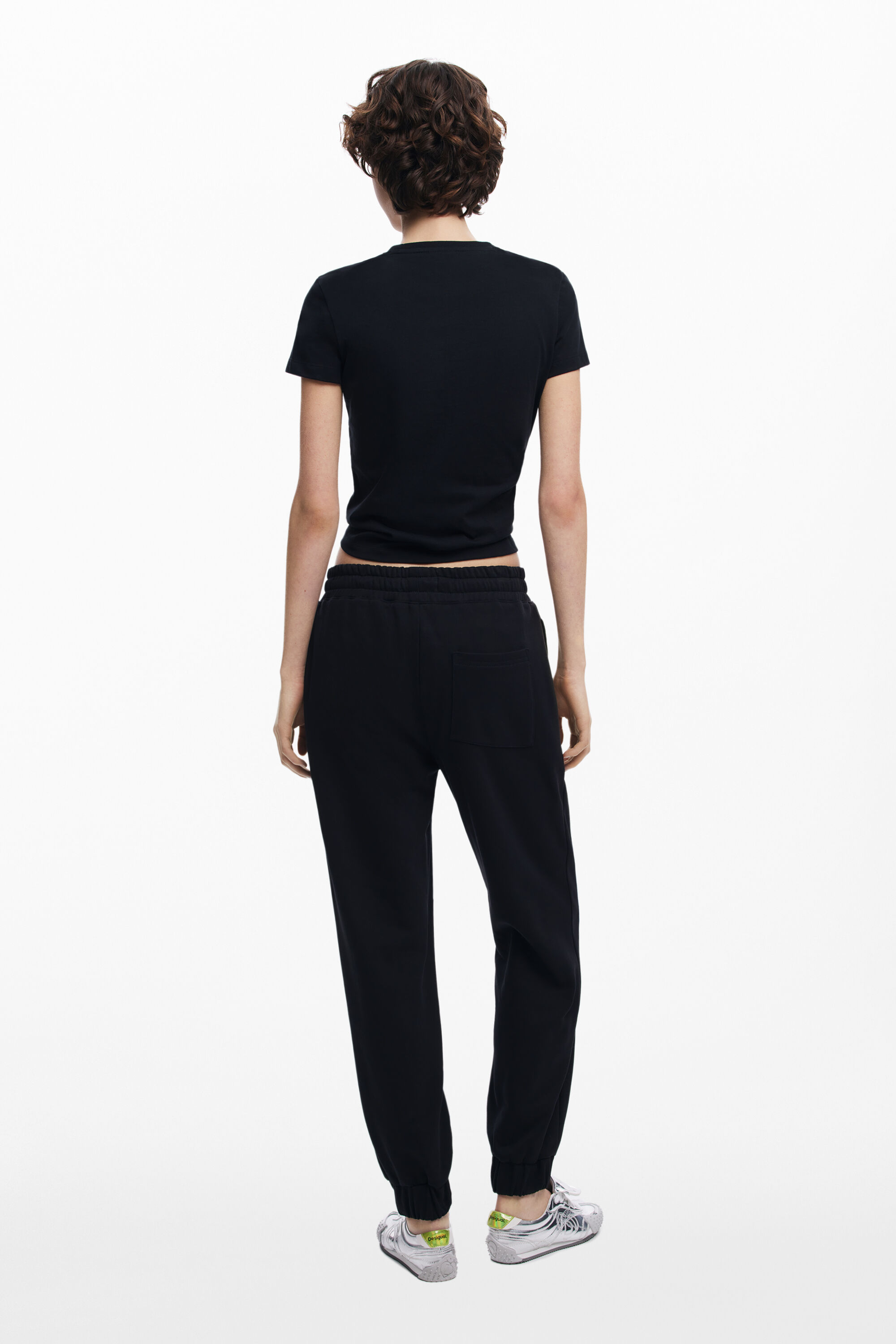 Desigual Contrast Jogger Jeans In Black