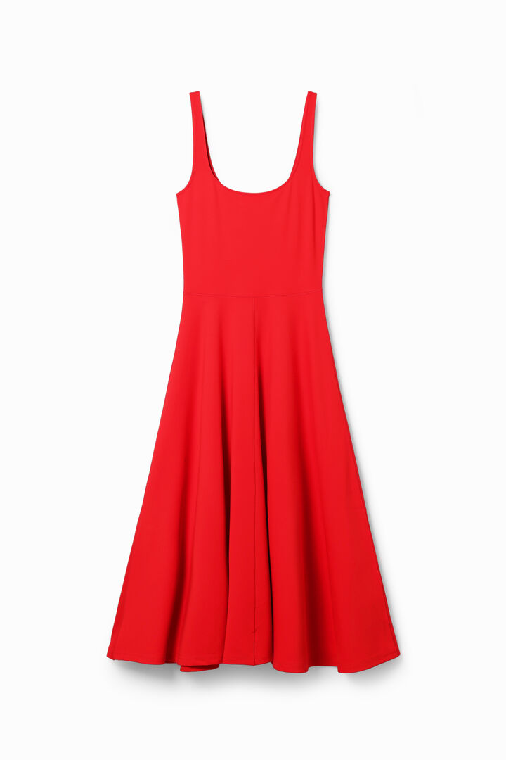 Vestido midi liso tirantes | Desigual