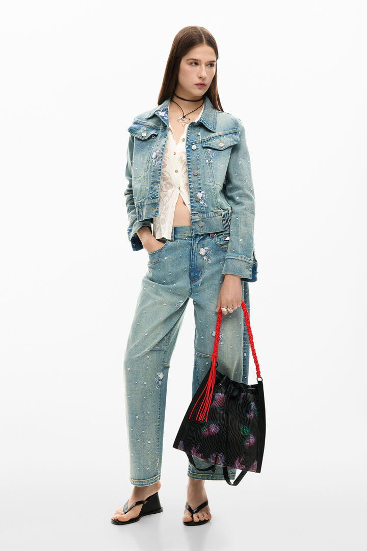 Middelgrote rugzak met bloemtextuur | Desigual