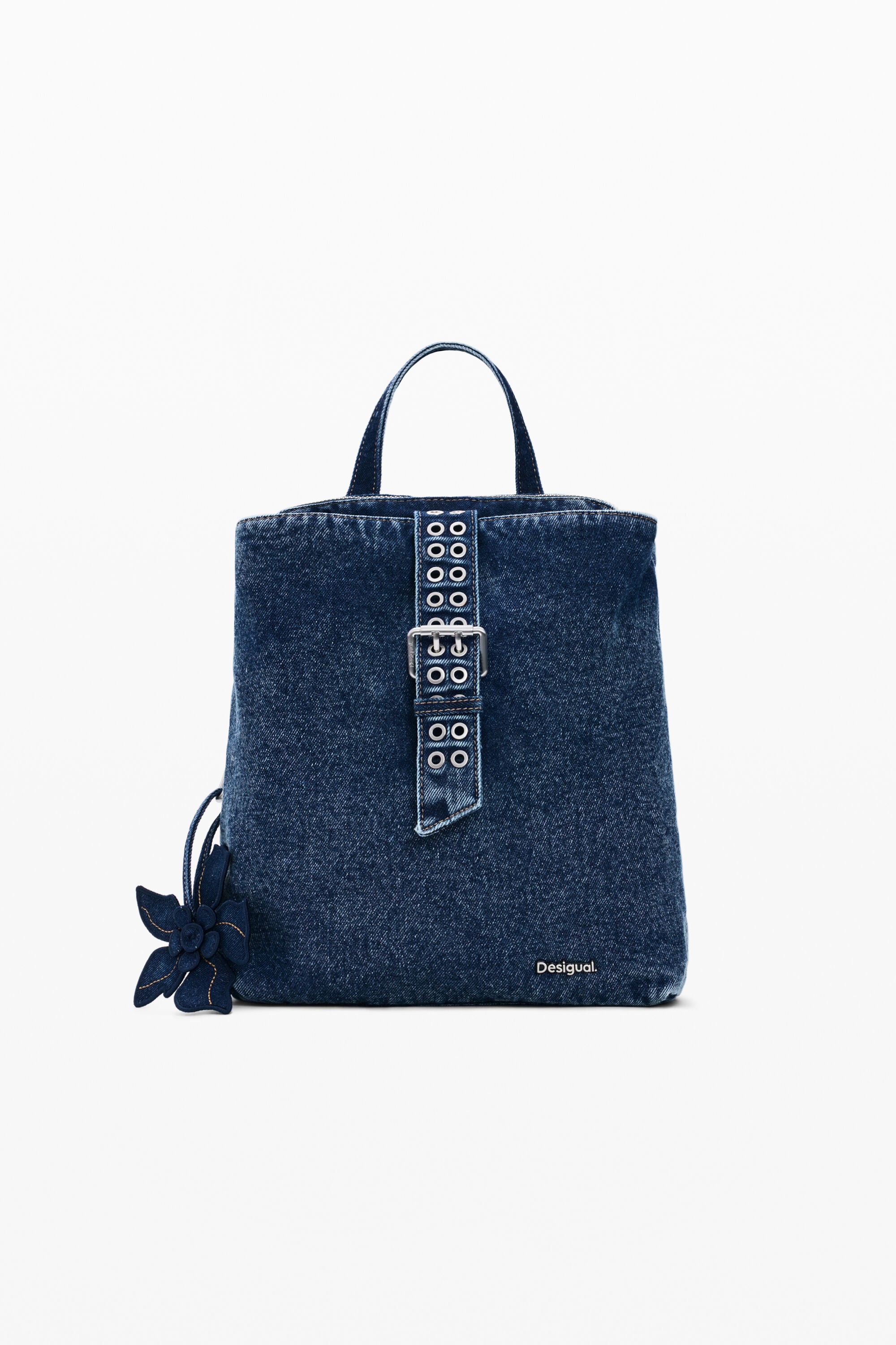 Desigual, Kleiner rucksack denim blume, Damen, Blau, U