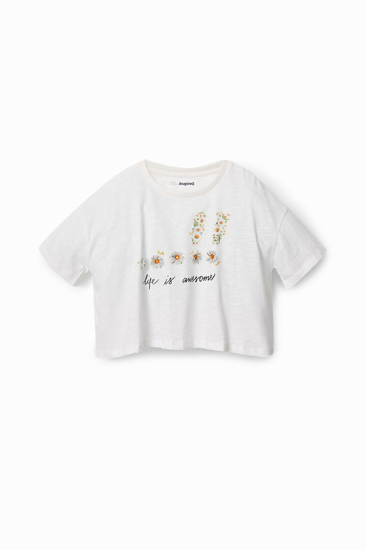Camiseta cropped margaritas | Desigual