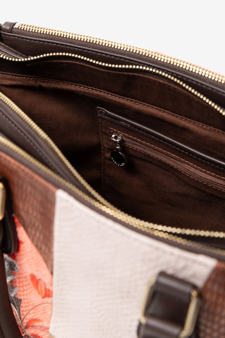 Bolso patch floral y reptil | Desigual