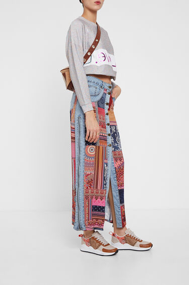 Midi Skirt Transformable Denim Desigual Com