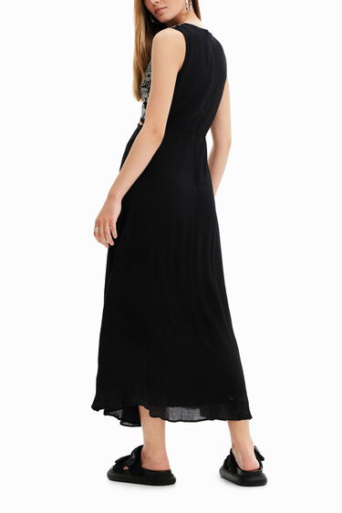 Vestido largo bordado cut-outs | Desigual
