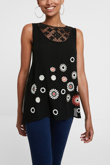 schaal Oost Wolk Sleeveless asymmetric blouse | Desigual.com
