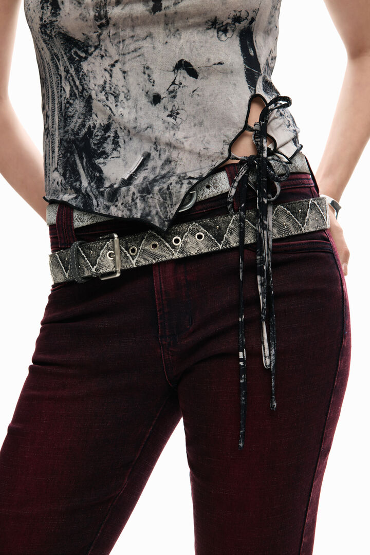 T-shirt with photo and tie detail | Desigual