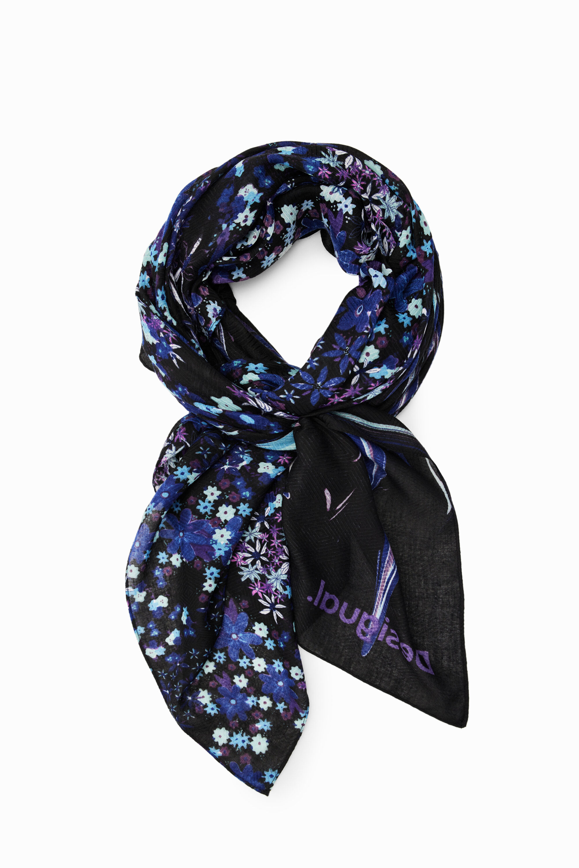 Foulard rectangular flores