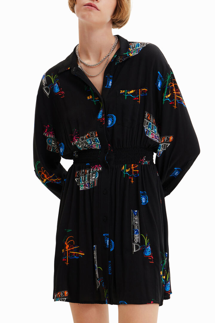 Short illustration shirt dress | Desigual