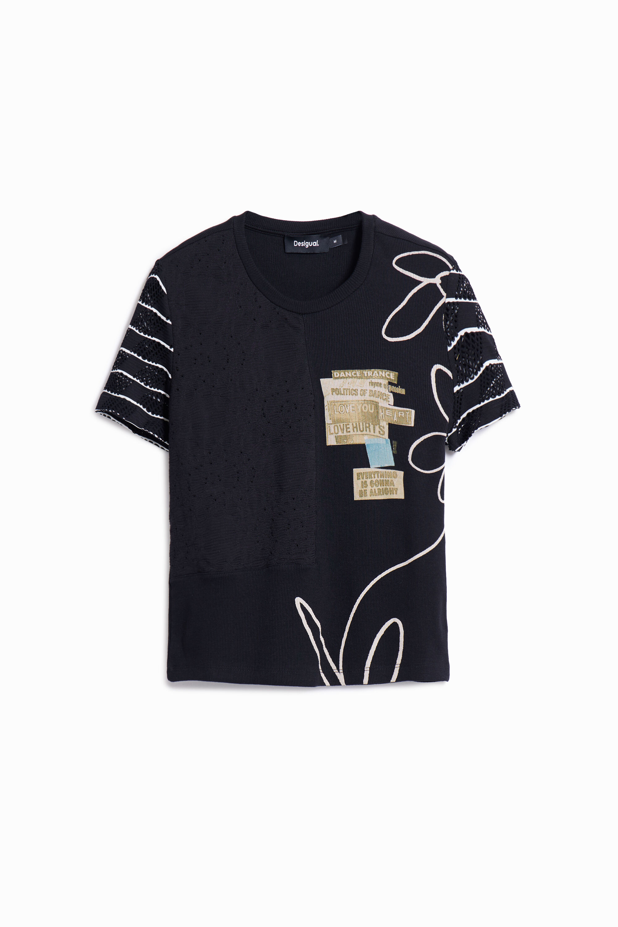 Kurzarm-T-Shirt mit Einsätzen