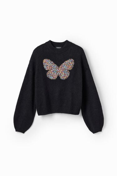 Chunky knit butterfly pullover | Desigual