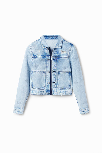 Veste "trucker" jean yeux