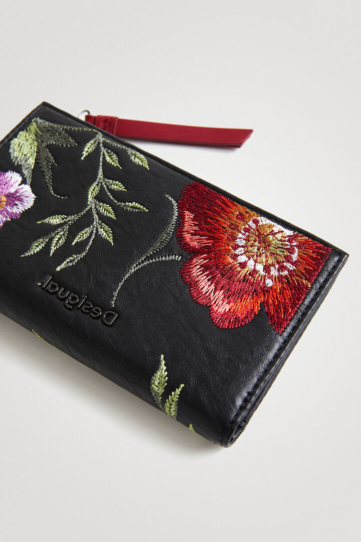Monedero efecto piel flores | Desigual