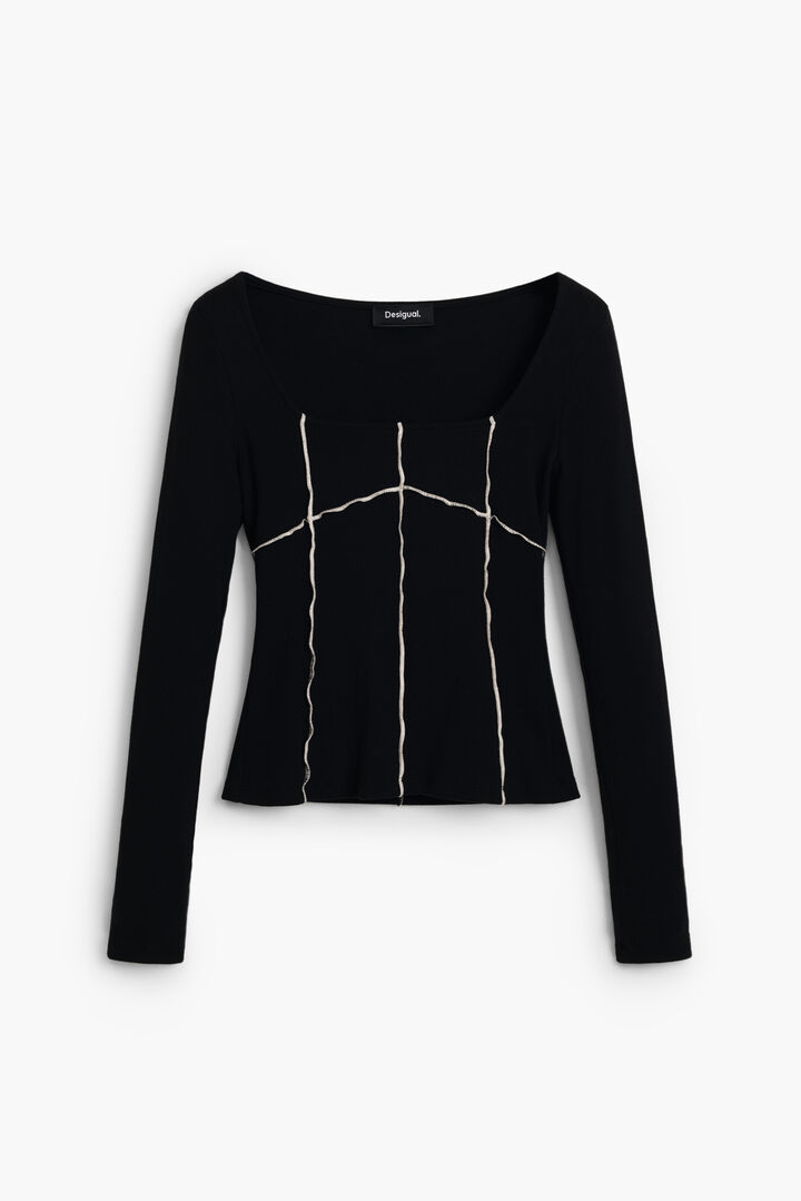 Ribbed seam T-shirt | Desigual