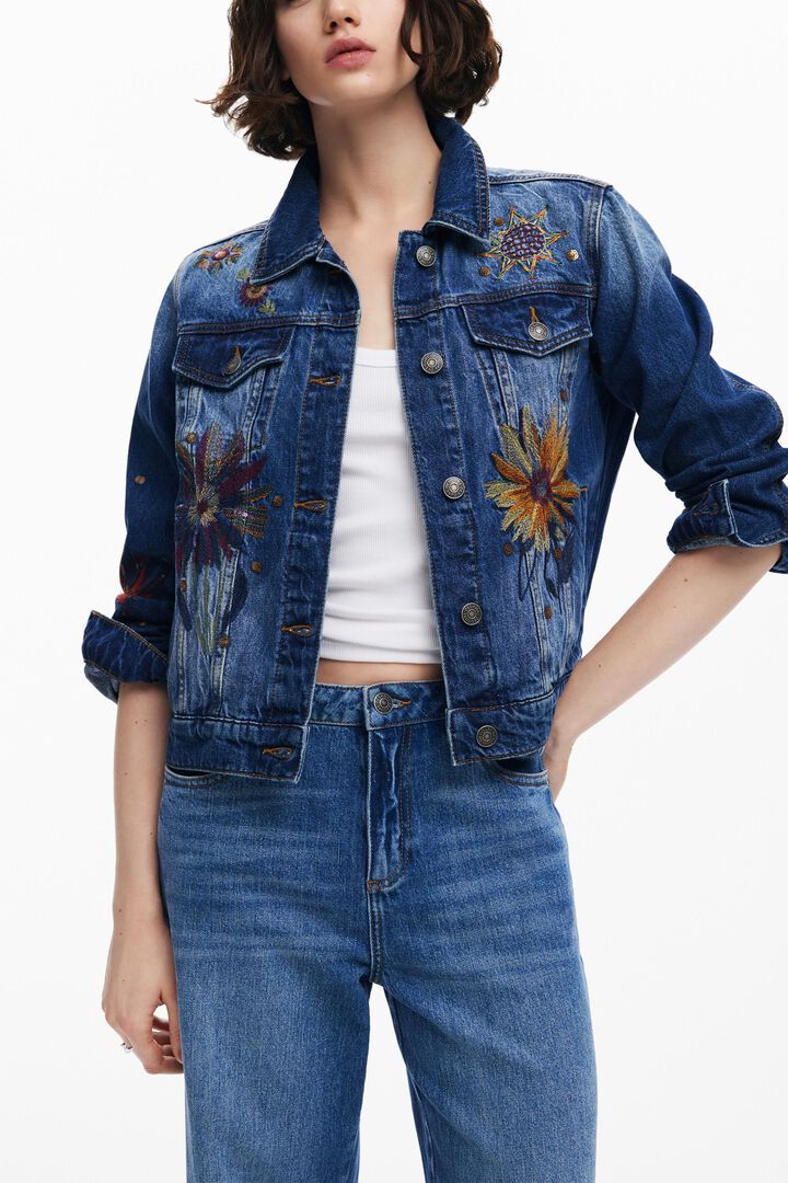 Floral trucker denim jacket | Desigual