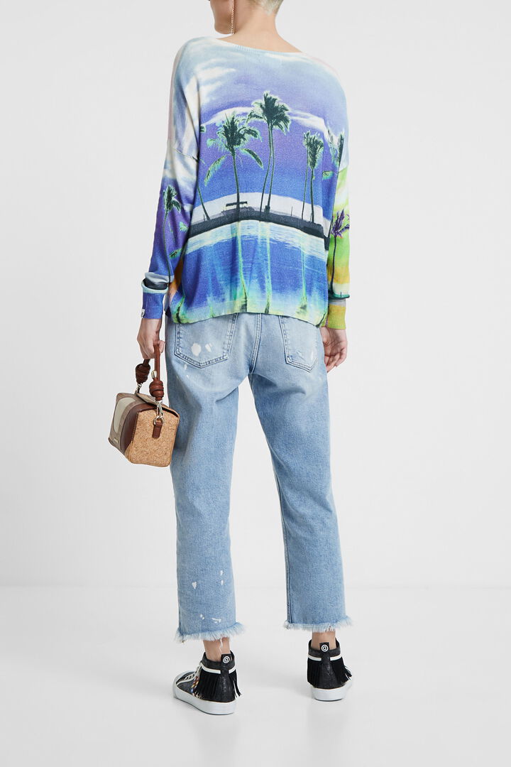 Pull fin imprimé hawaïen | Desigual
