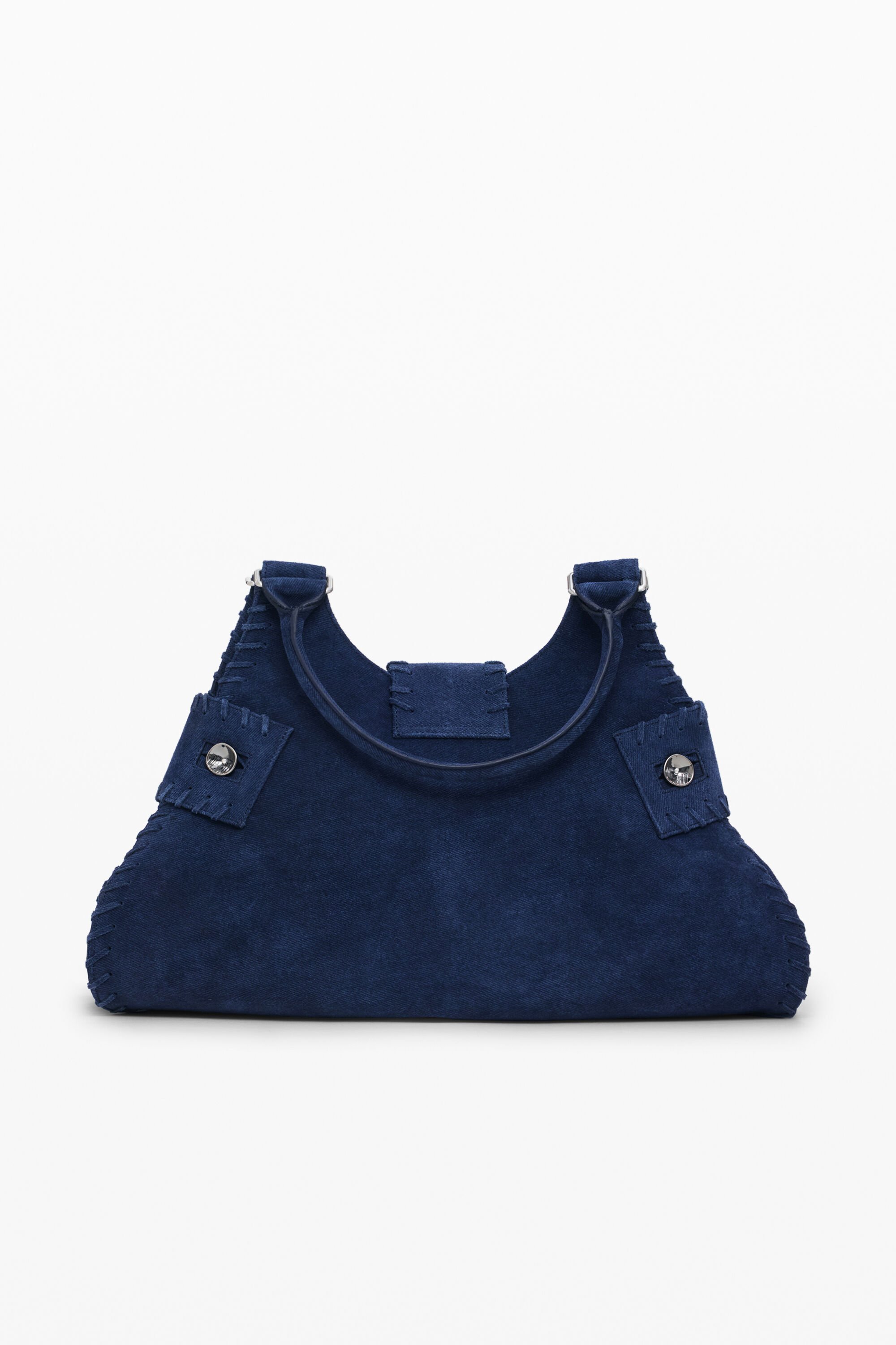 Desigual Small Woven Leather Bag In Blue