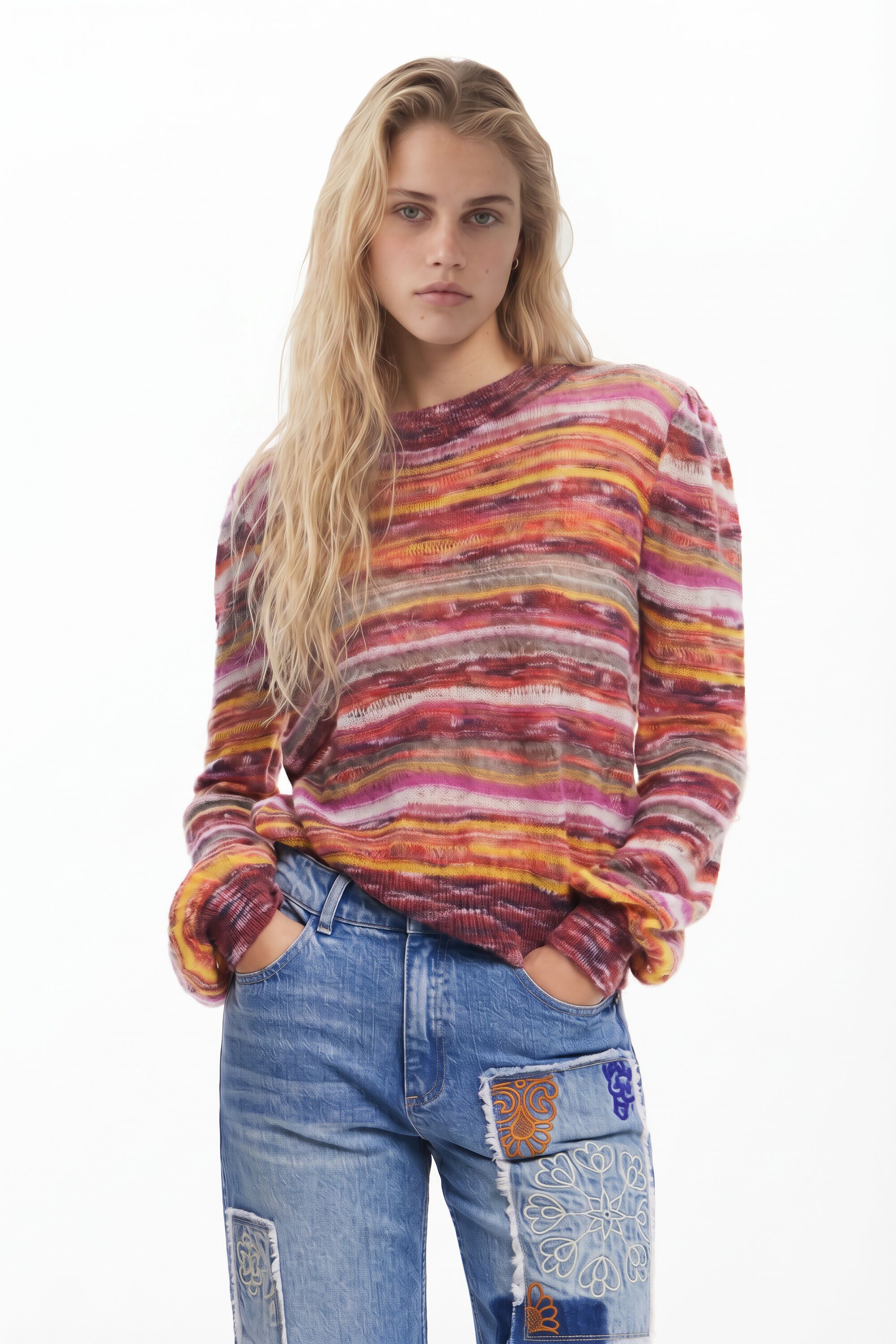 Desigual, Jersey de rayas, Rojo