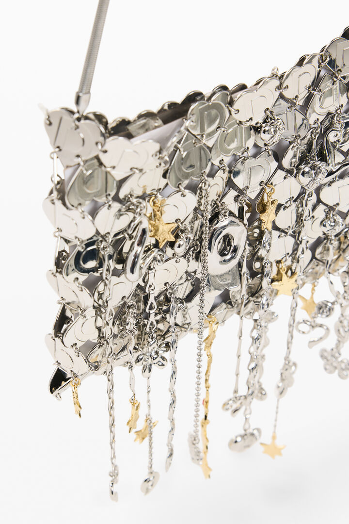 metallic bag with chains