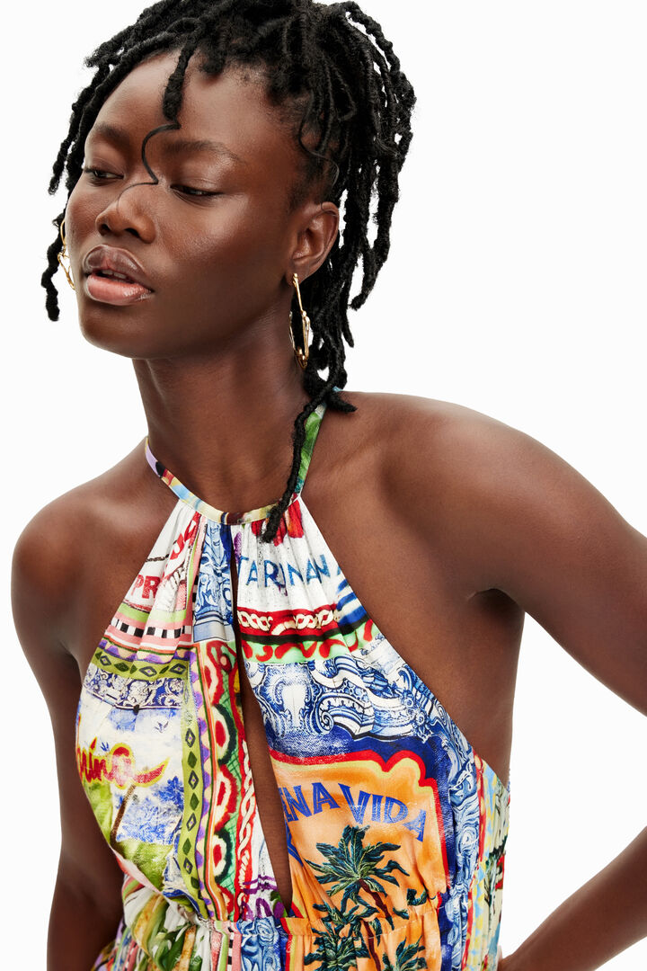 Vestido corto postales arty Stella Jean | Desigual
