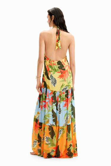 Tropische maxi-jurk halternek | Desigual