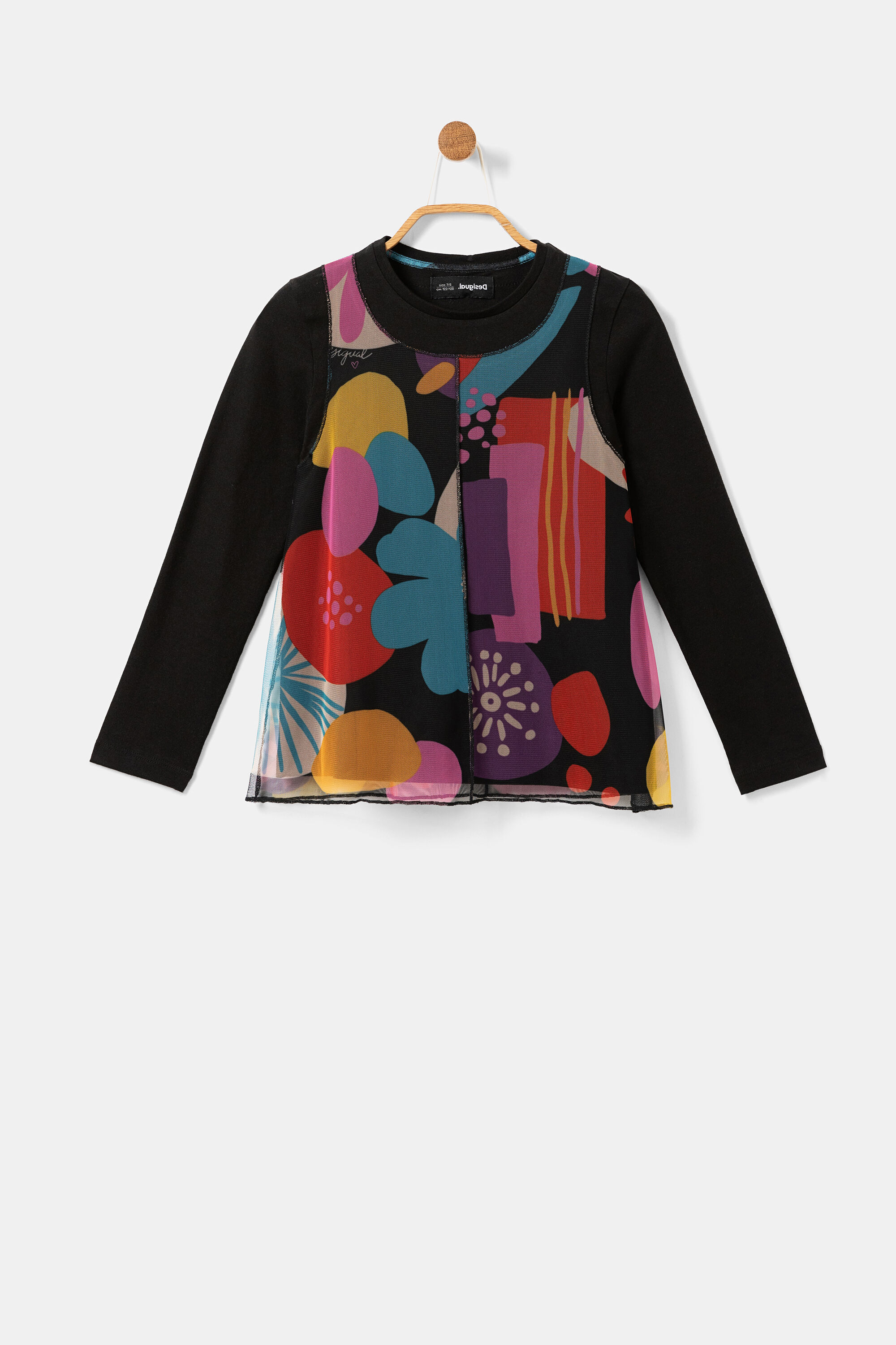 Tulle print T shirt