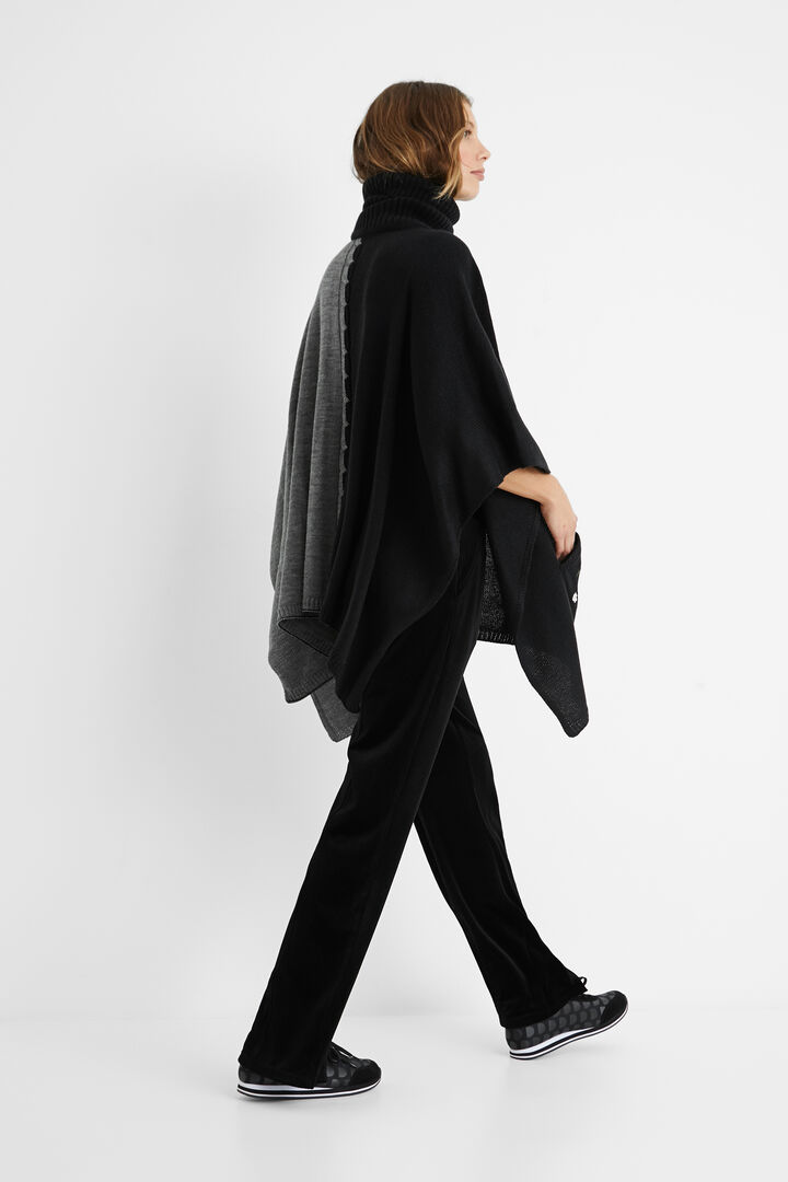 High neck bicolour poncho | Desigual
