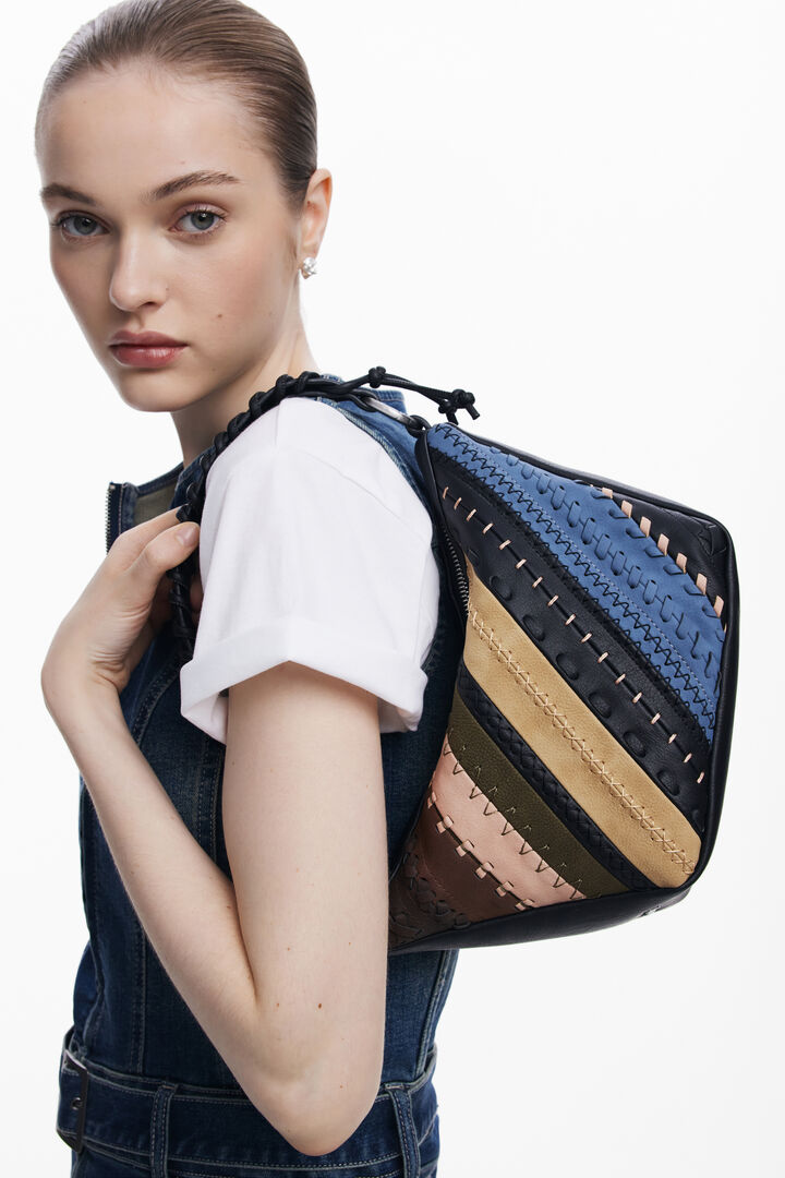 Bossa d'espatlla patchwork mitjana | Desigual