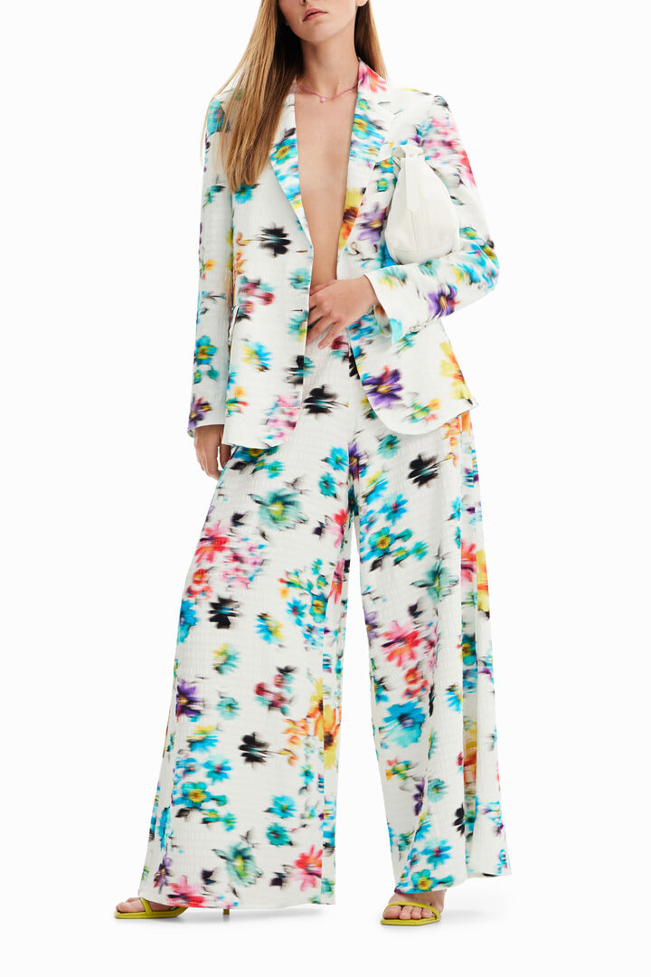 Blurry flowers maxi trousers | Desigual