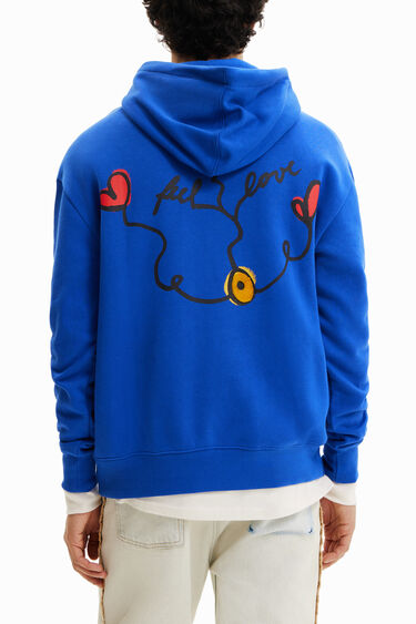 Sweat-shirt capuche message brodé | Desigual