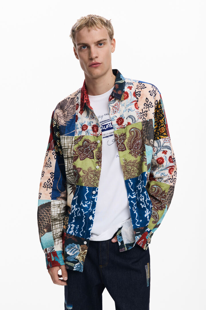 Patch-effect carp shirt